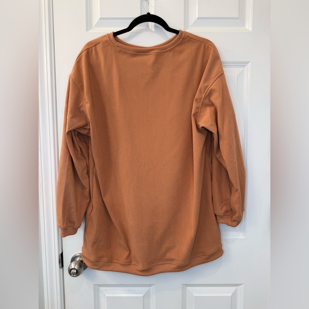 NWT Turkey Sequin Corded Brown Sweatshirt Size Medium Thanksgiving - Picture 3 of 6